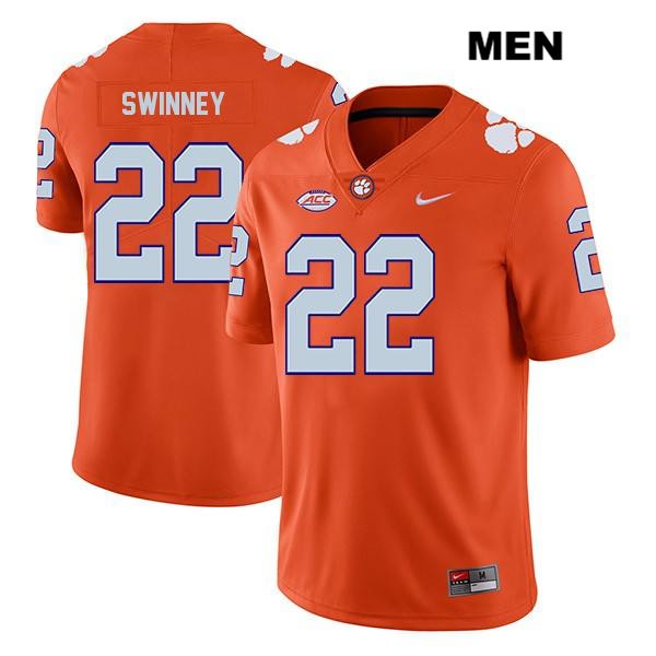 Men's Clemson Tigers #22 Will Swinney Stitched Orange Legend Authentic Nike NCAA College Football Jersey EPZ8746TL